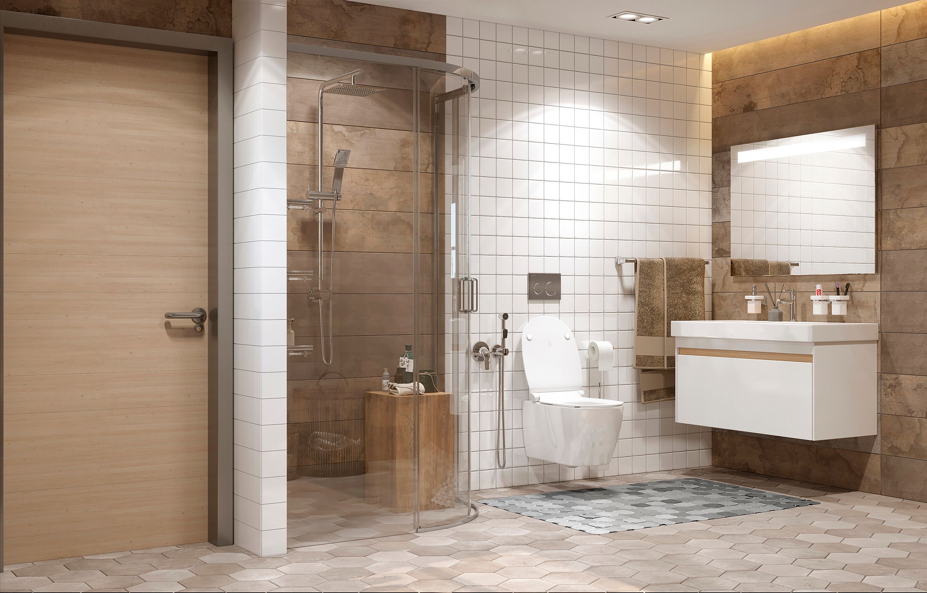 Полукруглое душевое ограждение Ambassadro Queen 11011103L