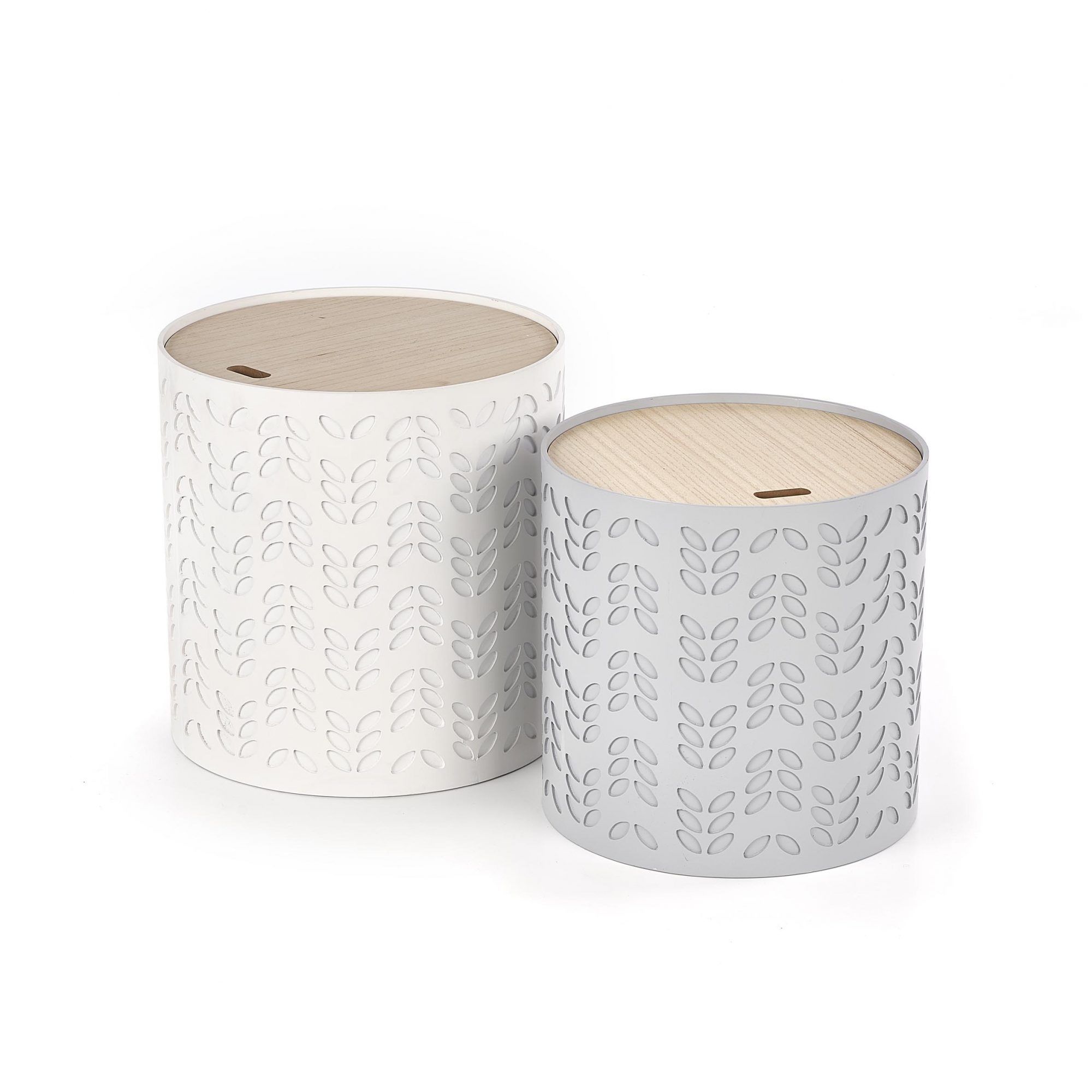 Комплект Halmar Alba (2 стола журнальных) белый матовый/серый матовый, V-CH-ALBA-LAW