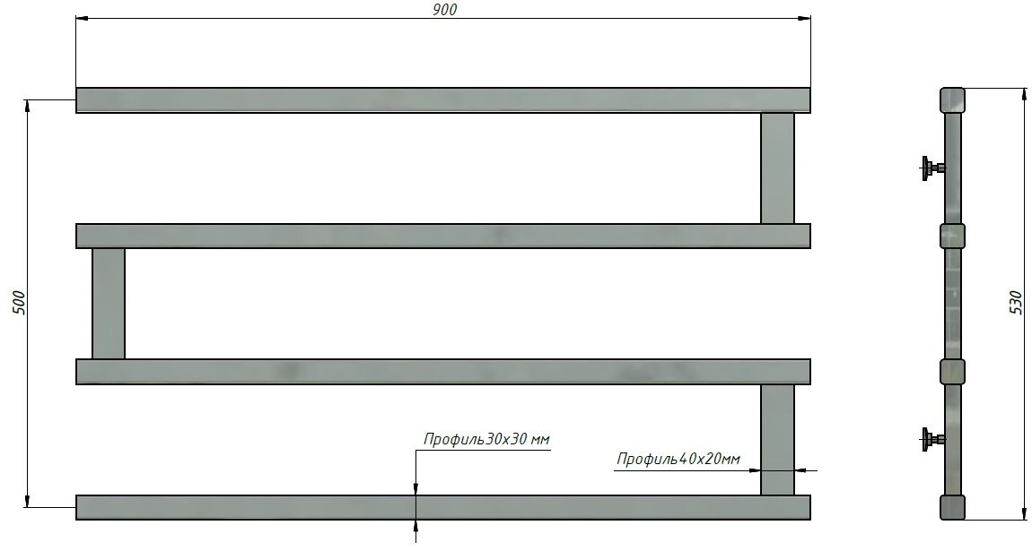 Полотенцесушитель Stinox Optima 50x90