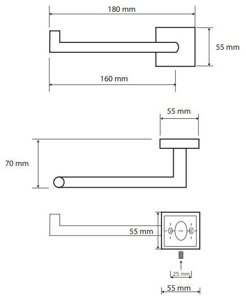 Держатель туалетной бумаги левый Bemeta Beta, 132212032L