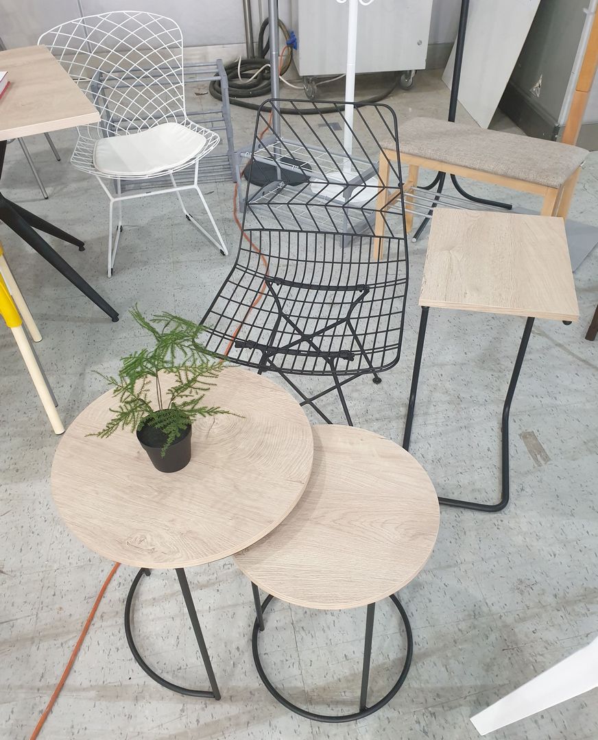 Столик журнальный Sheffilton SHT-CT9 дуб беленый/черный муар, 190212