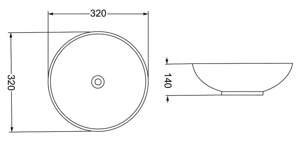 Раковина керамическая Vincea 32x32, VBS-201