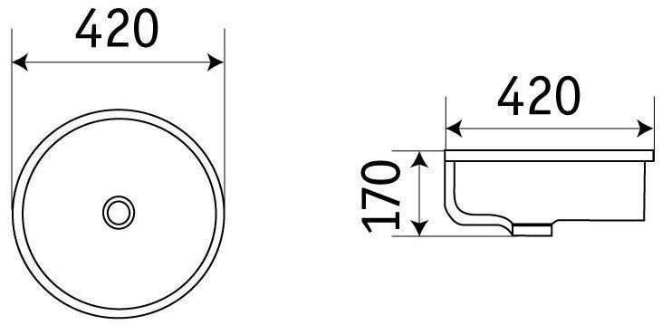 Раковина для ванной Ceramalux 42x42, 540P