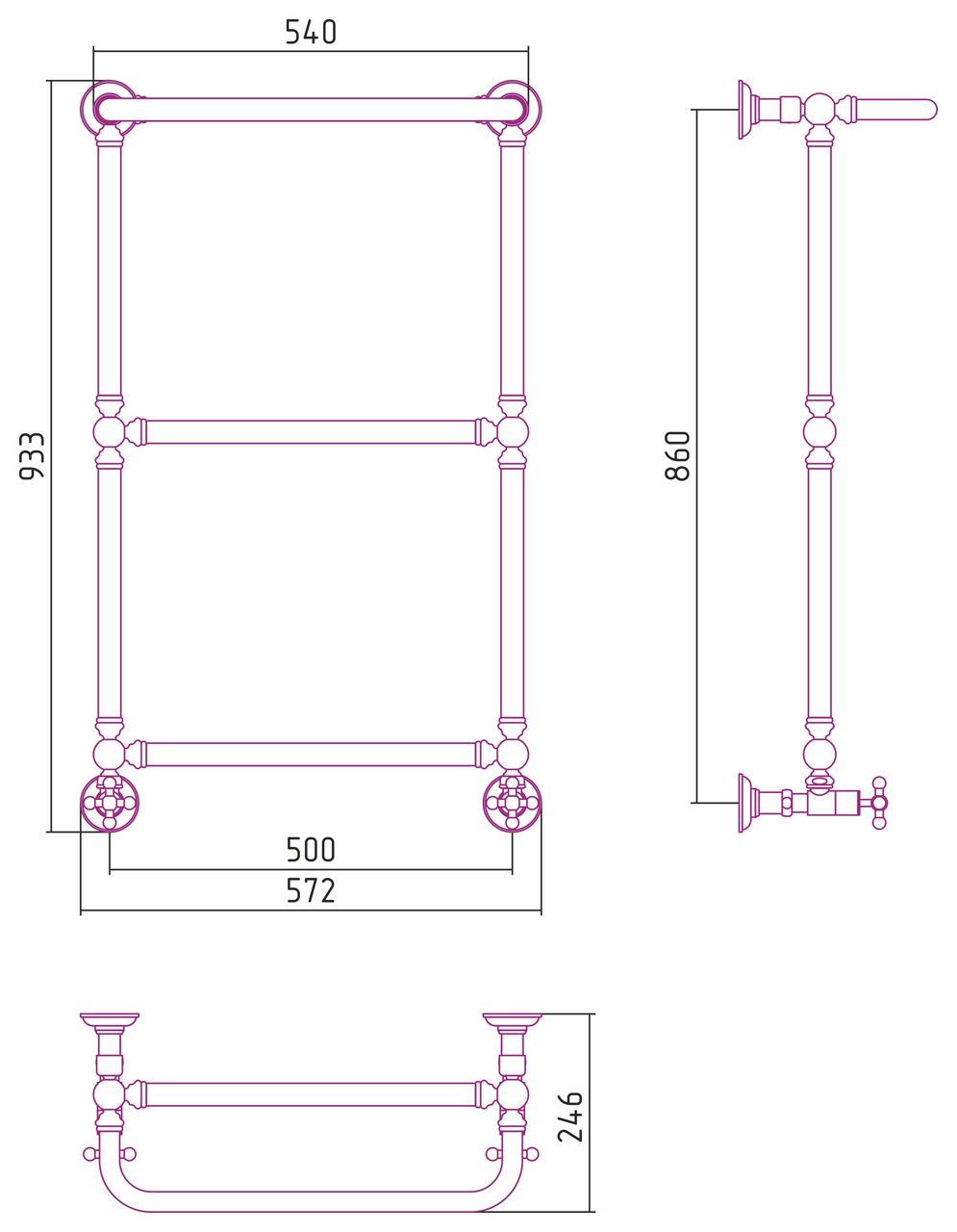 Водяной полотенцесушитель Сунержа Ренесаннс 1386 860x500