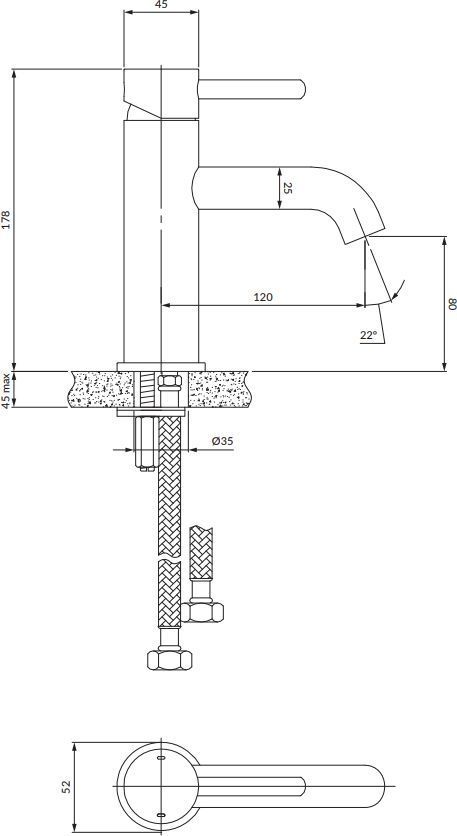 Смеситель для умывальника Omnires Y, Y1210STCR