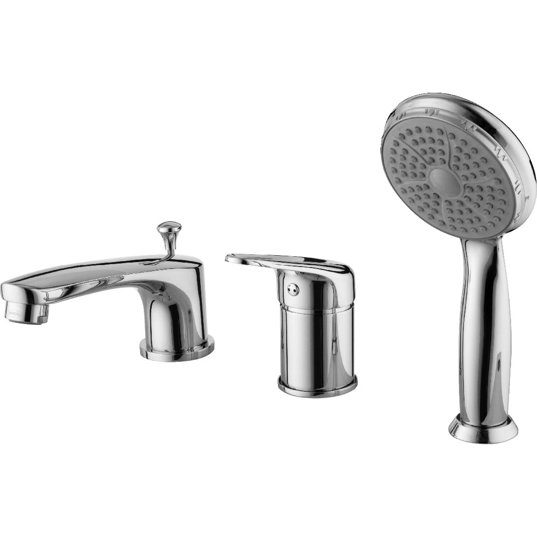 Смеситель для ванны встраиваемый на 3 отверстия с аксессуарами Lemark Luna, LM4145C