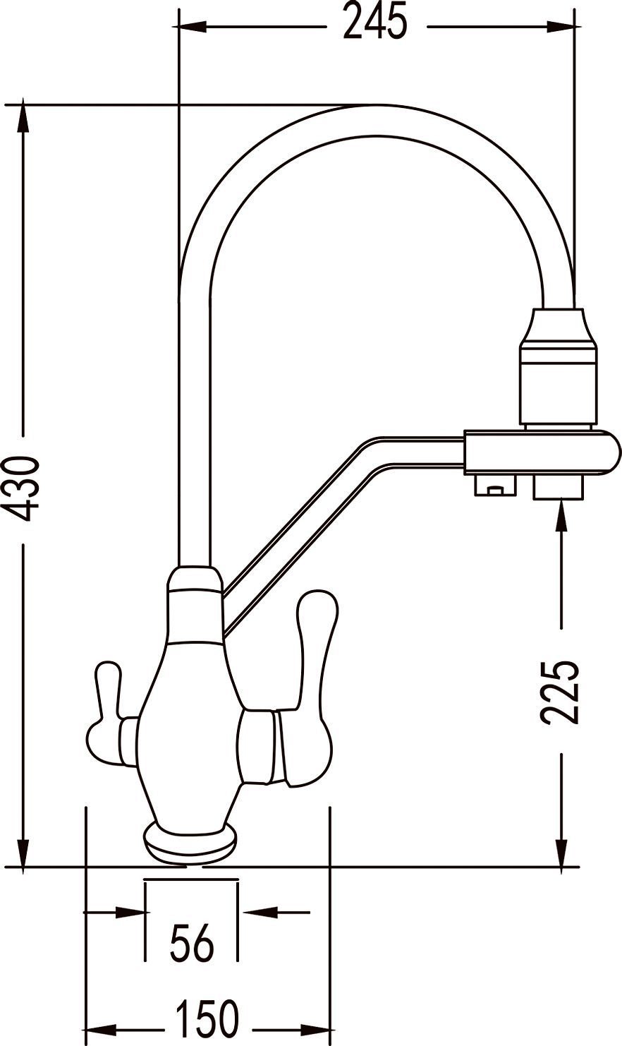 Смеситель для кухни с гибким изливом под фильтр Rose, R858Y