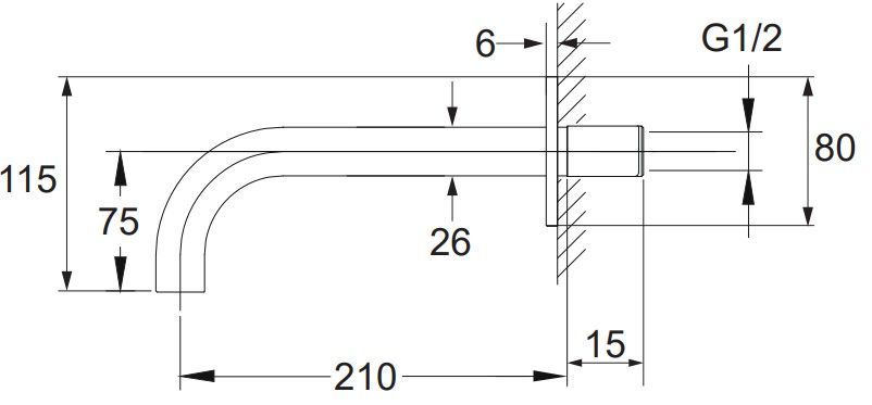 Излив настенный Omnires Y, WDYBL