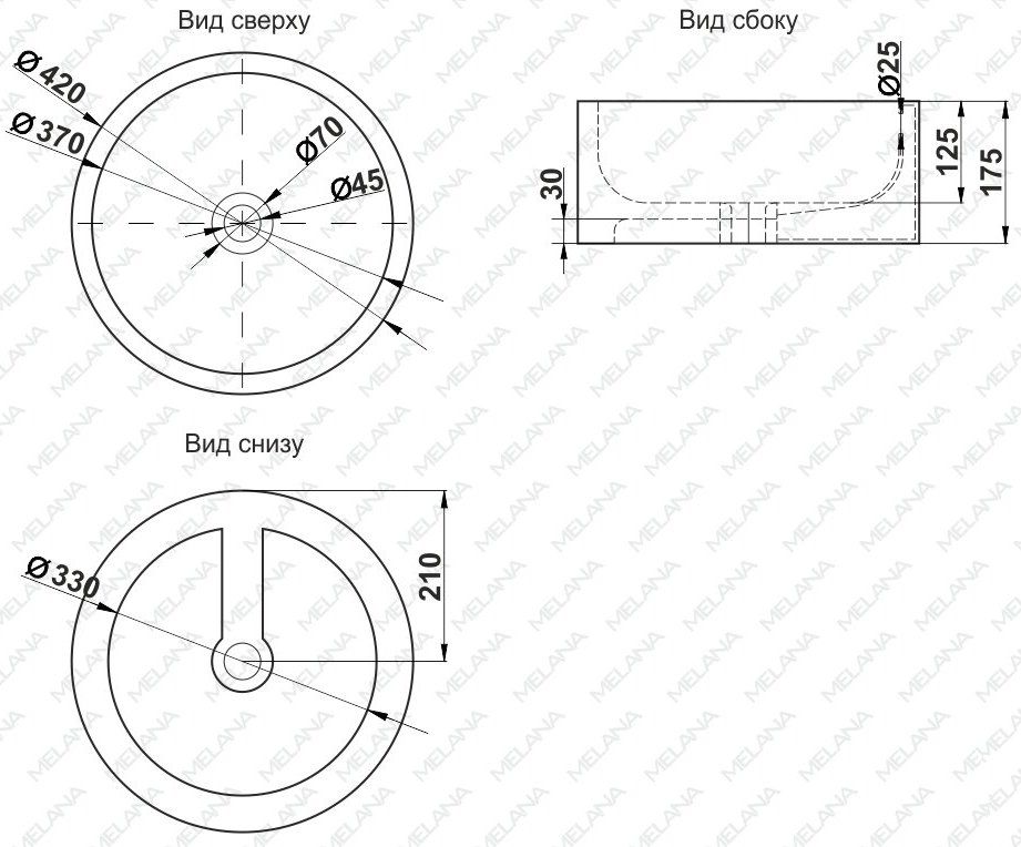 Раковина Melana 41x41, MLN-7076