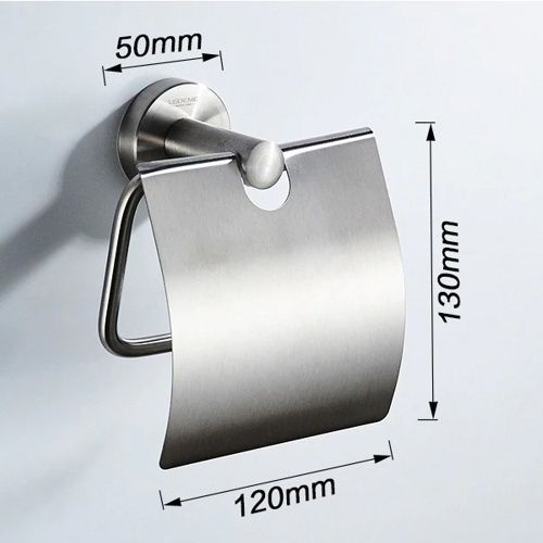 Держатель туалетной бумаги с крышкой (сатин) Ledeme L71703