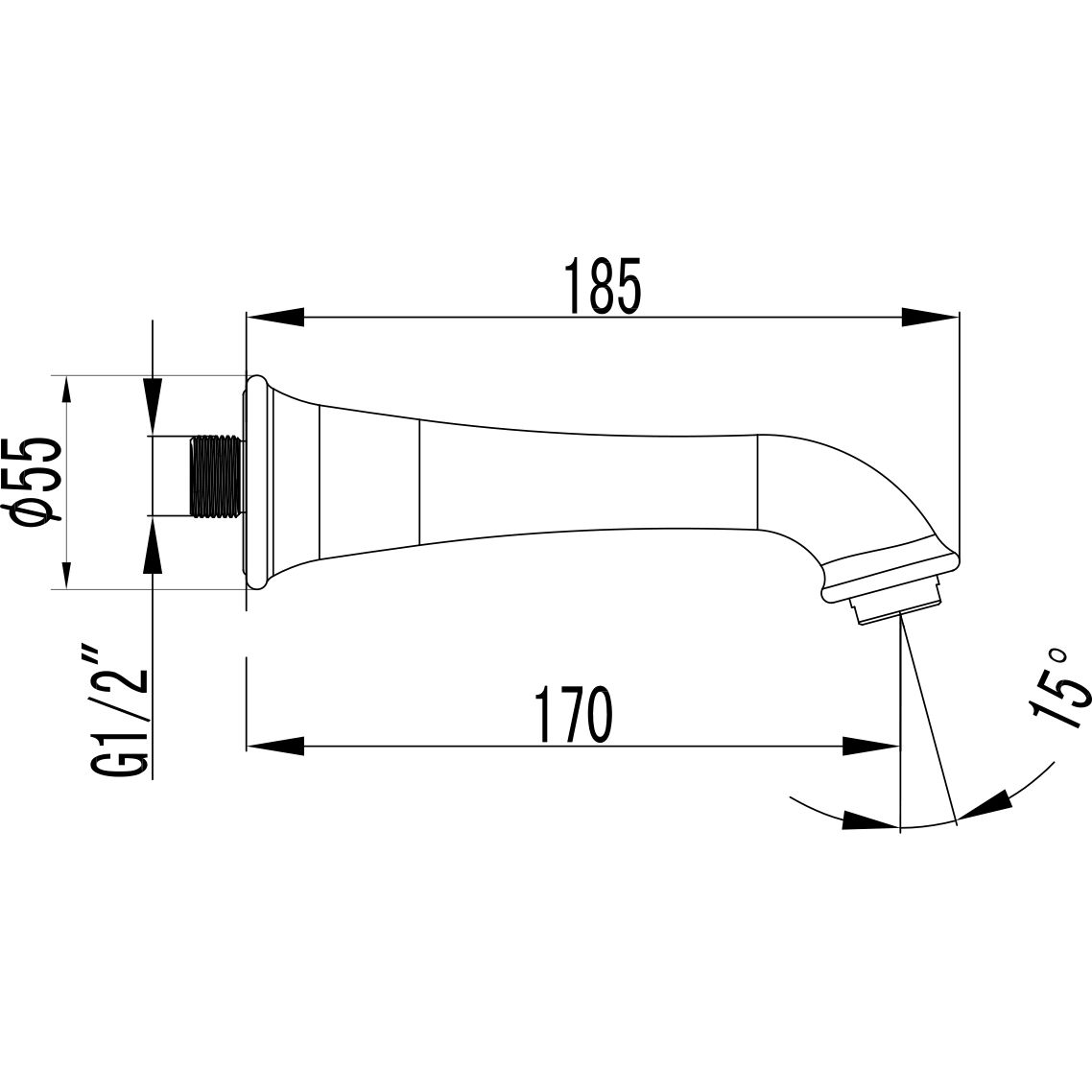 Наполнитель для ванны встраиваемый 170 мм Lemark, LM4881C