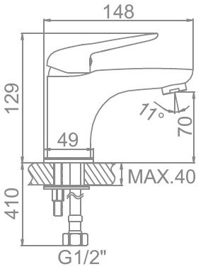 Смеситель для умывальника Ledeme L1048