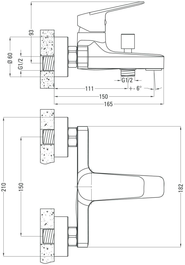 Смеситель для ванной Deante Jasmin Nero, BGJ_N10M