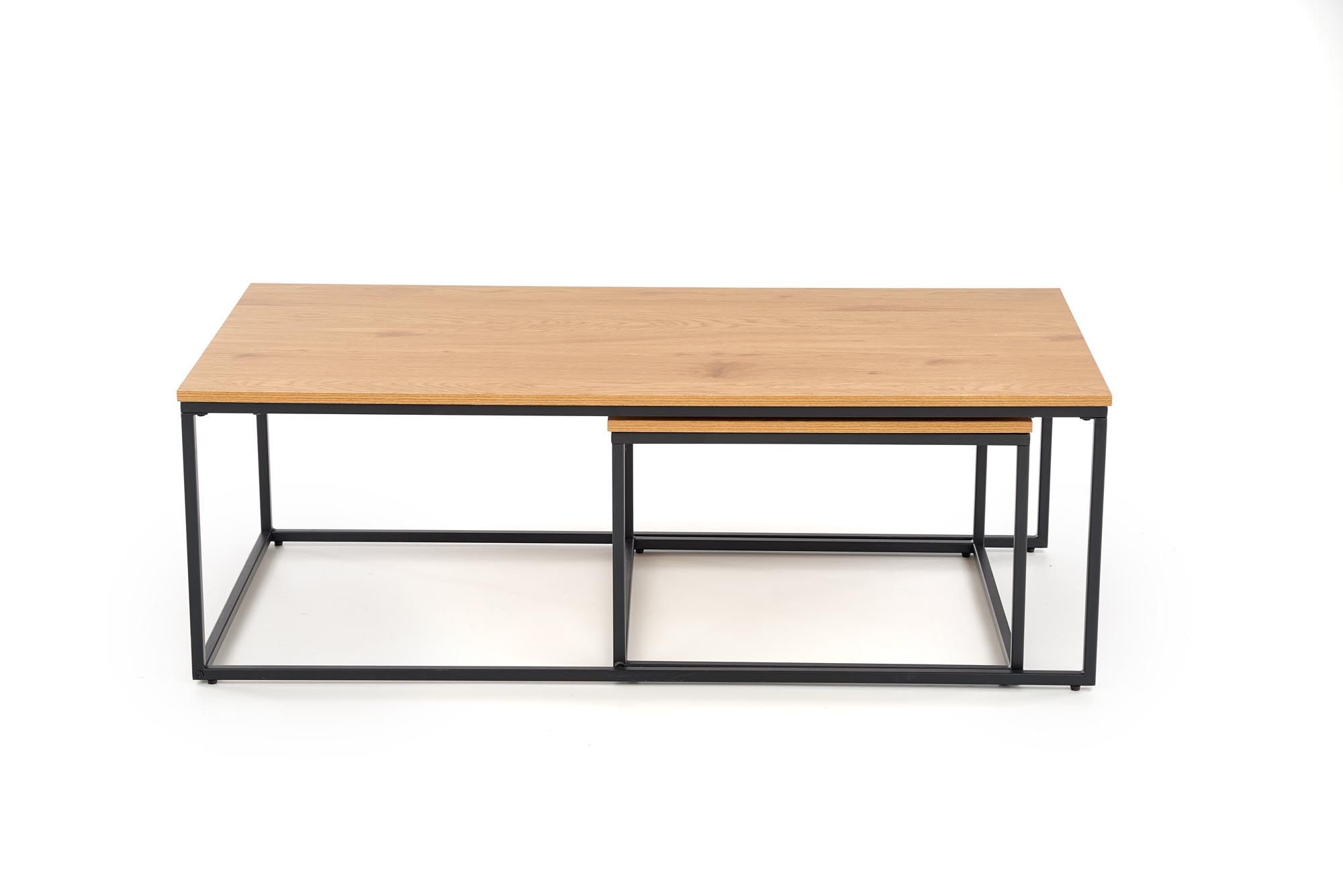 Комплект Halmar Alaska (2 стола журнальных) дуб золотой/черный, V-CH-ALASKA-LAW