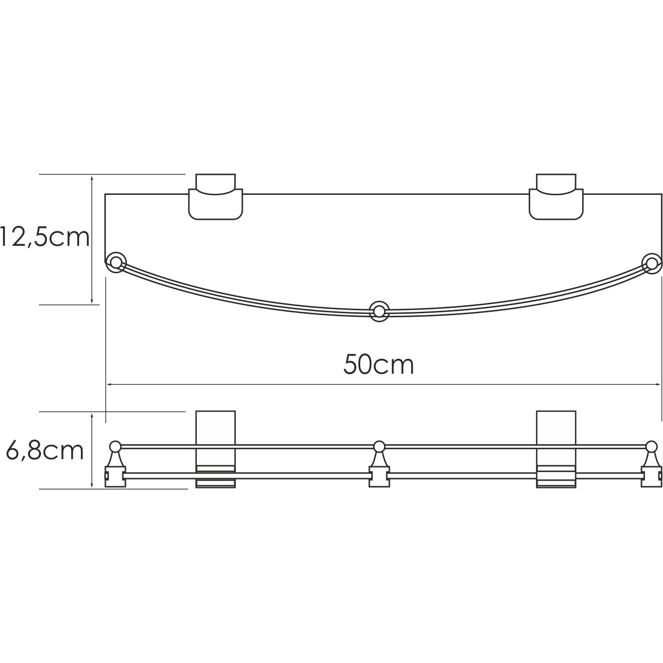 Полка стеклянная WasserKRAFT Leine, K-5044