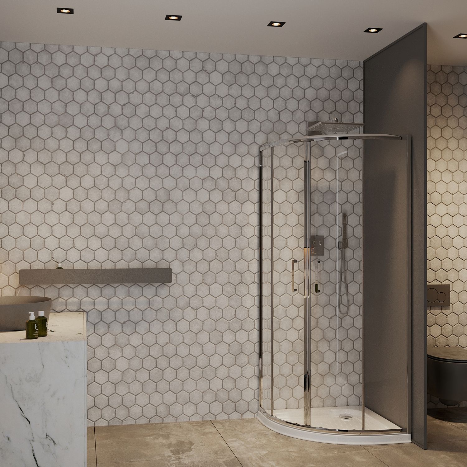 Душевой уголок Roxen Santi 90x90 прозрачное стекло, 55020-90