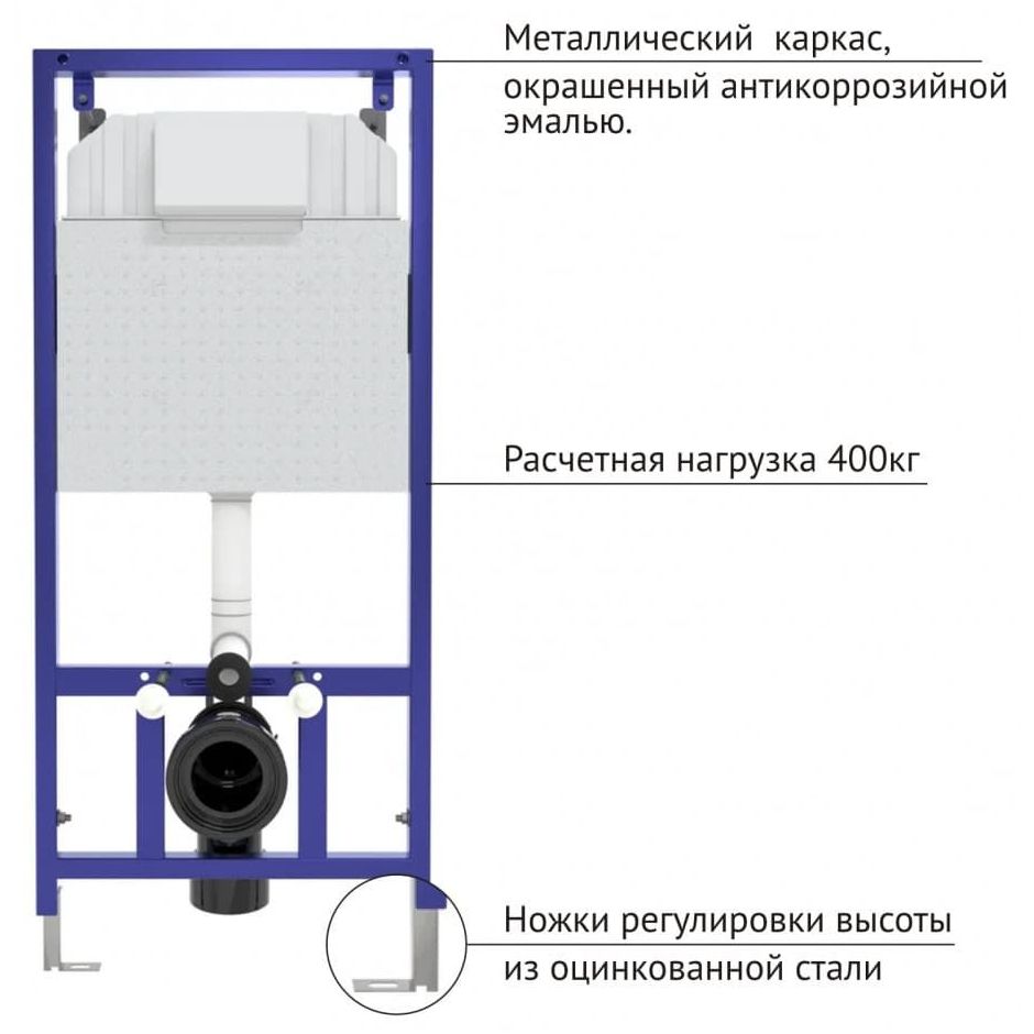 Комплект Berges Novum, кнопка L3 хром глянец, унитаз Ego Rimless, сиденье Toma Slim, 047213