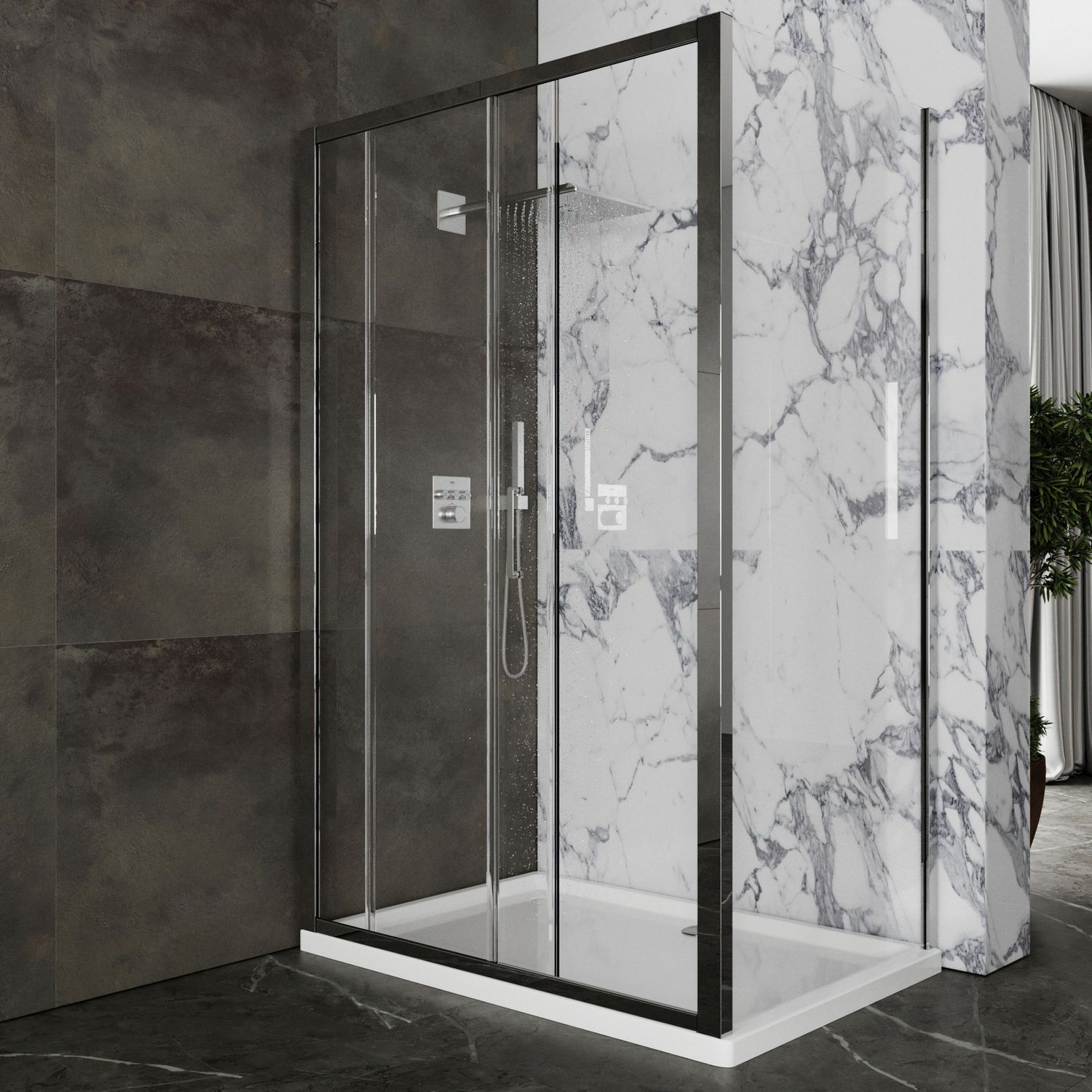 Душевой уголок Roxen Caspia 120x80 прозрачное стекло, 55060-120