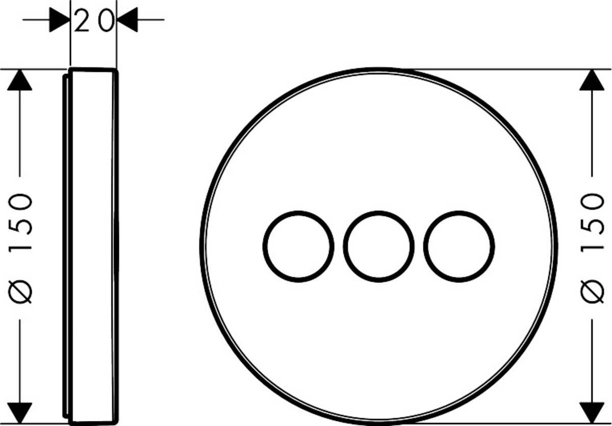 Запорный вентиль Hansgrohe ShowerSelect S для 3 потребителей, 15745000