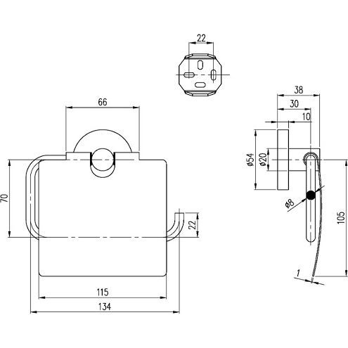 Держатель для туалетной бумаги с крышкой Villeroy & Boch Elements, TVA15101300061