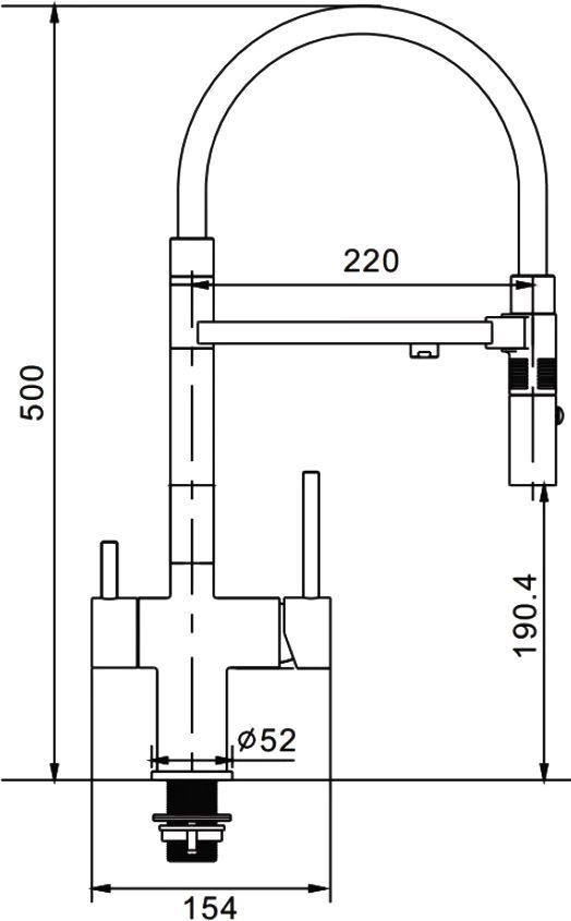 Смеситель для кухни с гибким изливом и магнитом под фильтр Rose, R958C