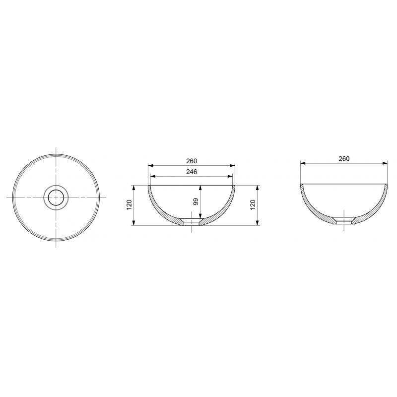 Умывальник-чаша Bocchi 26x26, 1471-001-0125