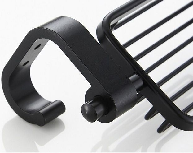 Металлическая мыльница настенная глубокая (черный) Ledeme L5502-1