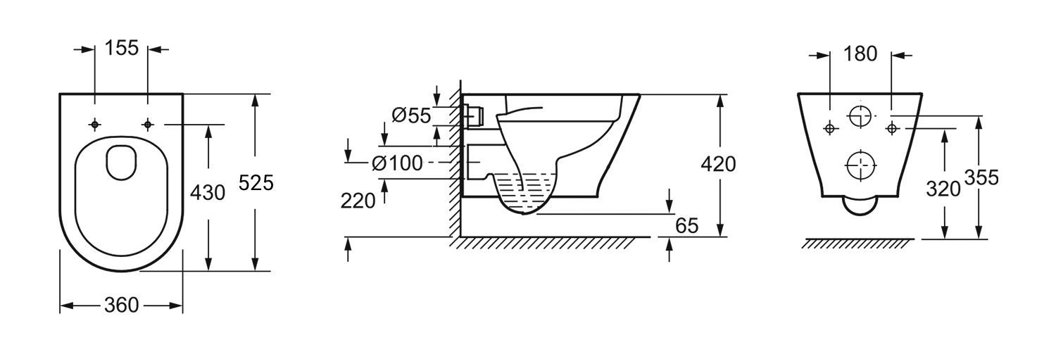 Подвесной унитаз Lavinia Boho Elegant Rimless, 3308001R