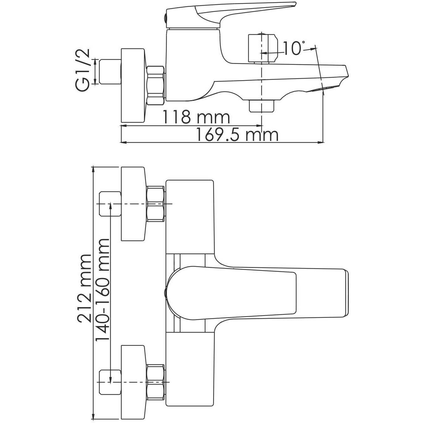 Смеситель для ванны с коротким изливом WasserKRAFT Aisch, 5501
