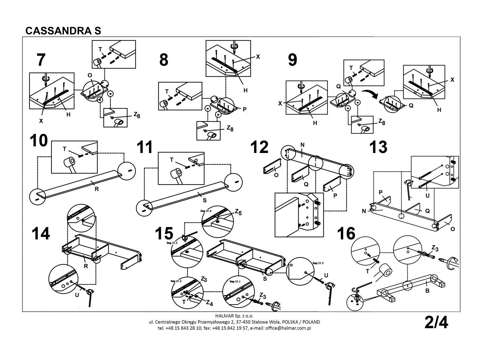 Кровать Halmar Cassandra-S белый/черный 160/200, V-CH-CASSANDRA_S_160-LOZ