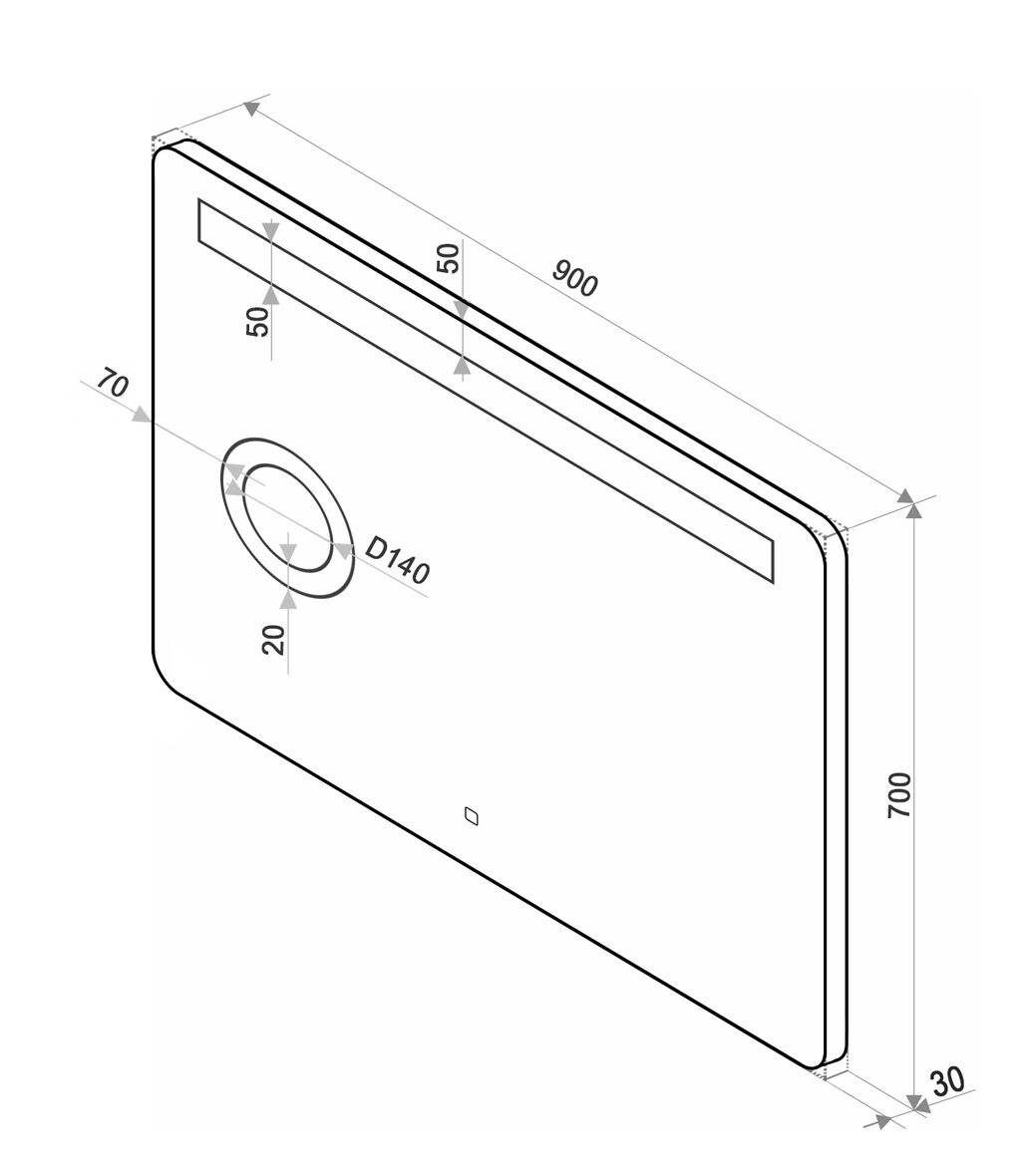 Зеркало Континент Fibra LED с увеличительным зеркалом 90x70