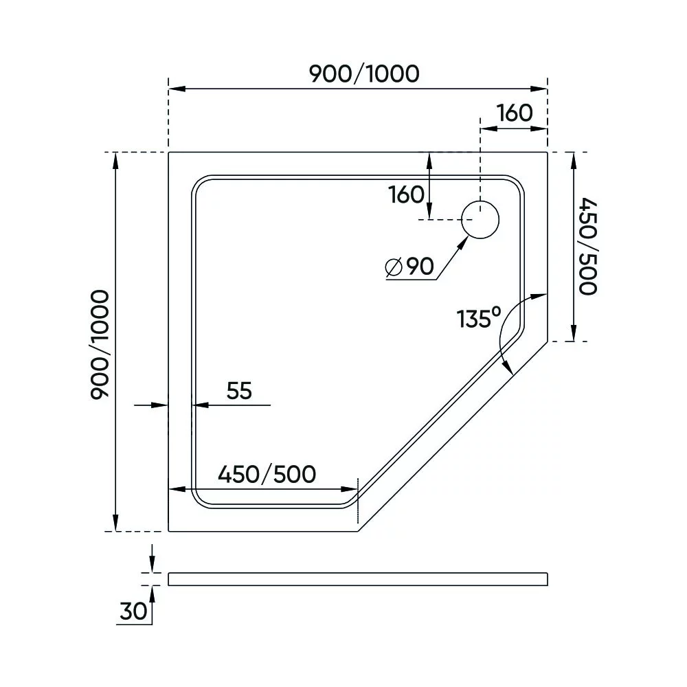 Поддон для душа Veconi TZ-12