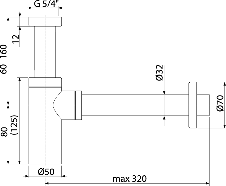 Сифон для умывальника Alcaplast, A400 ANTIC