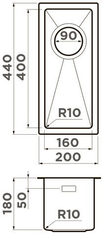 Мойка Omoikiri Taki 20-U/IF-IN, 4973042