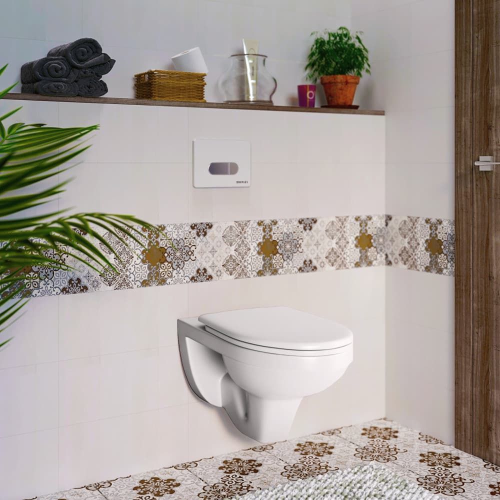 Комплект Berges Novum, кнопка D5 белая/хром, унитаз Gamma, сиденье Gamma, 042419