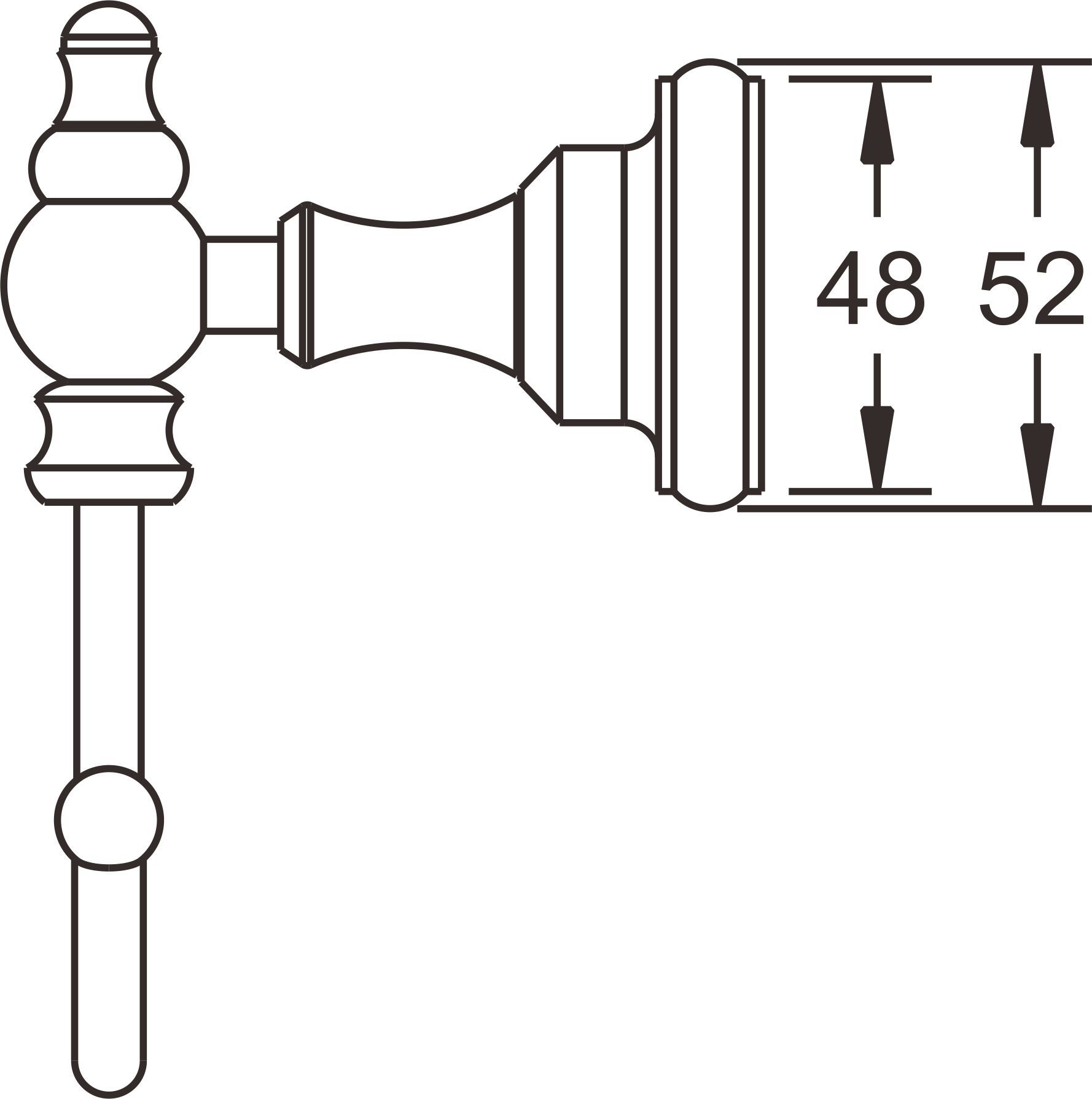 Крючок двойной Rose, RG1121Q