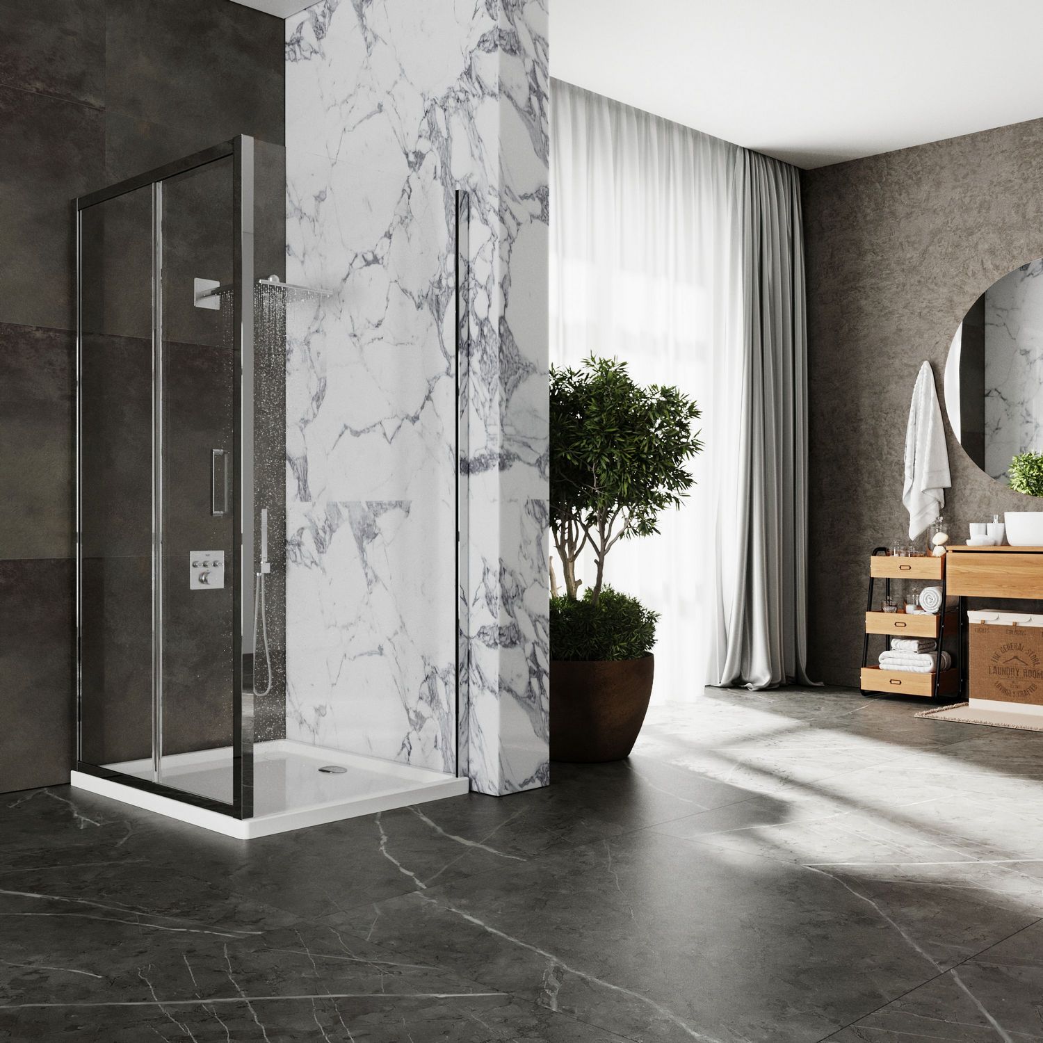 Душевой уголок Roxen Caspia 120x80 прозрачное стекло, 55060-120