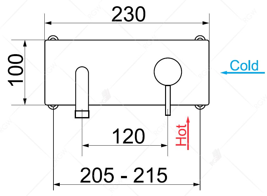 Смеситель с изливом встраиваемый RGW SP-45-10 B