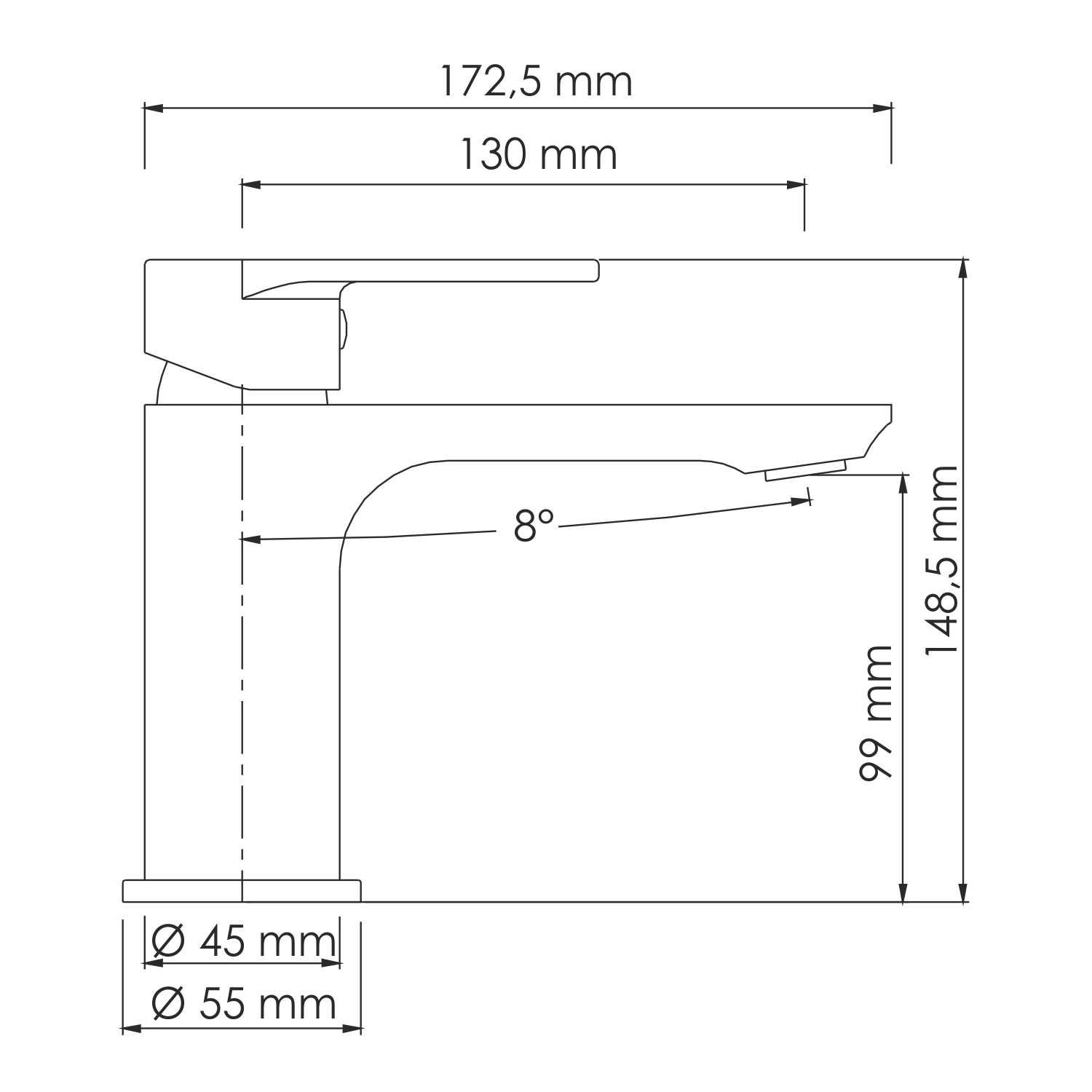 Смеситель для умывальника WasserKRAFT Mindel, 8503