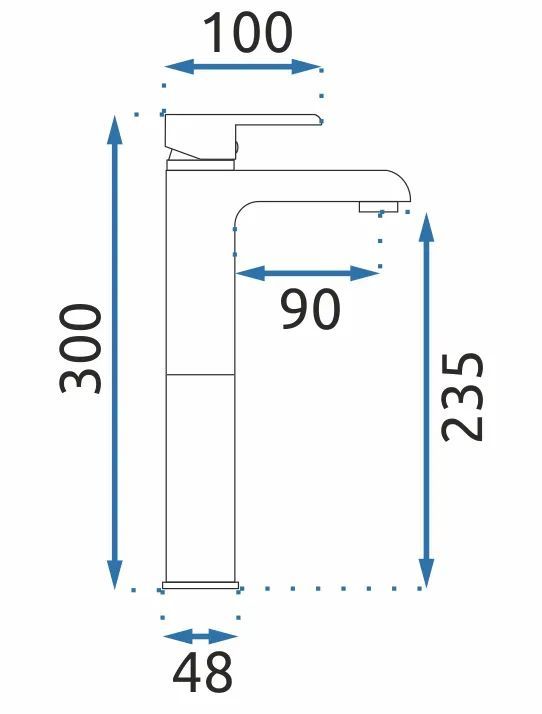 Смеситель для умывальника высокий Rea Bloom Gold, REA-B6201