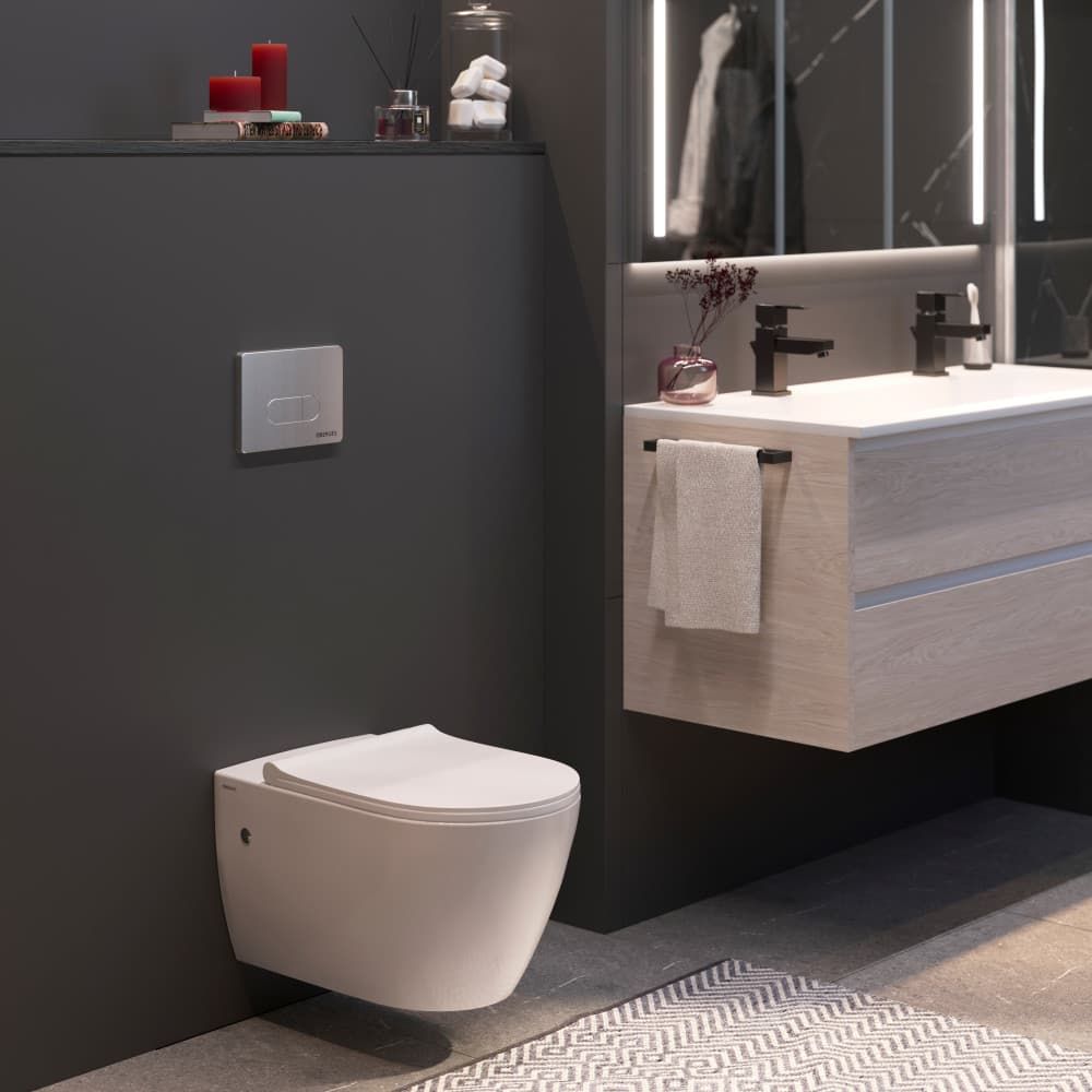 Унитаз подвесной Berges Mascon Rimless с тонким сиденьем, 082128