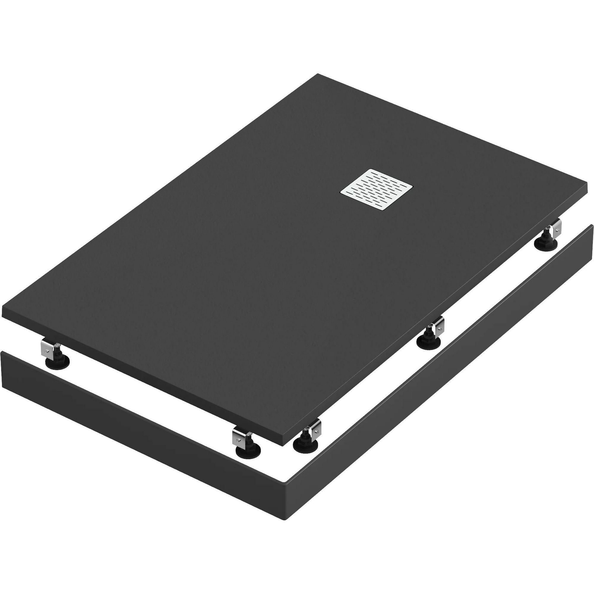 Мраморный душевой поддон Good Door Essentia черный