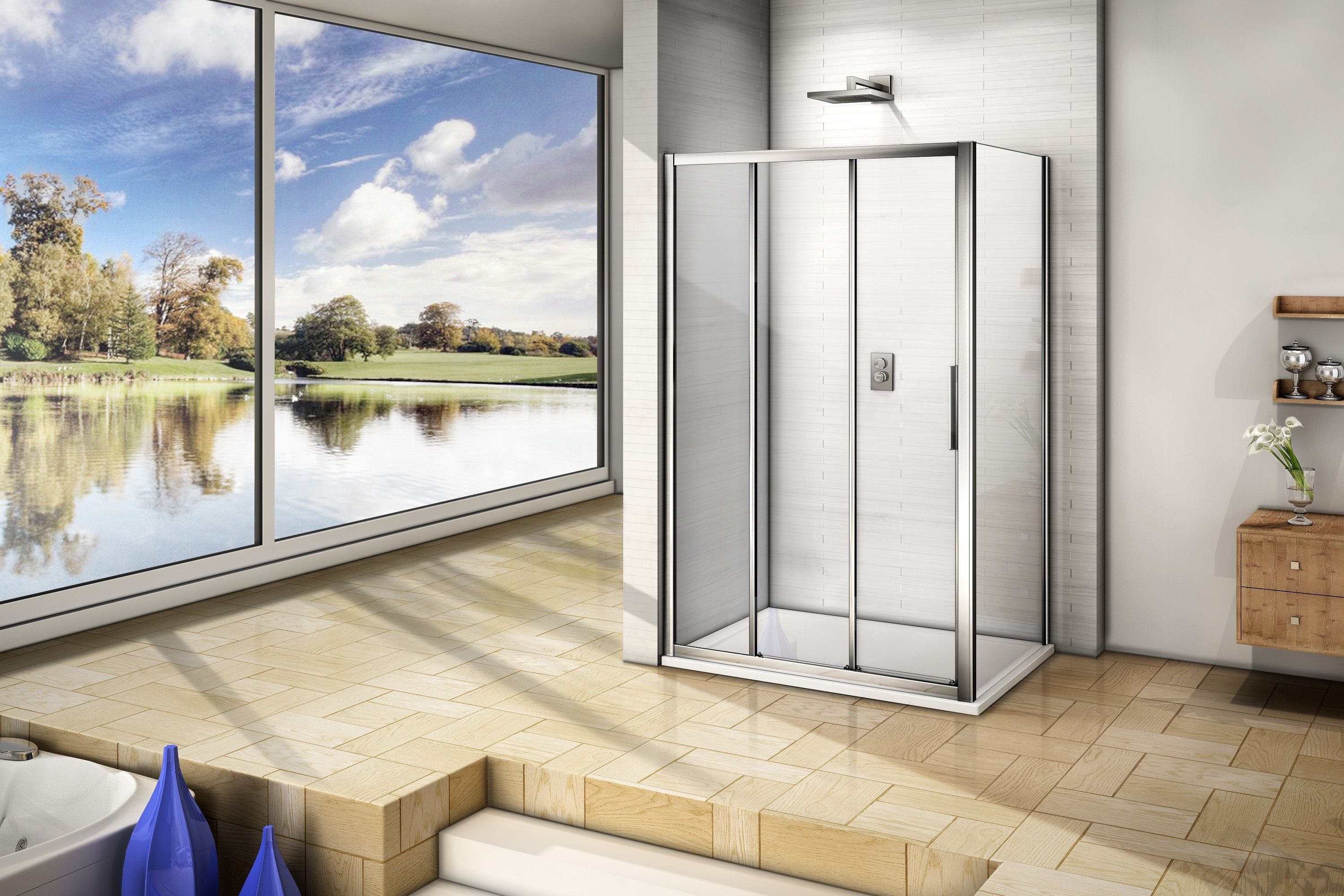 Душевой уголок Good Door ORION WTW+SP-120x90-C-CH