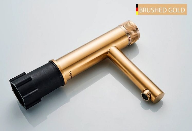 Смеситель для умывальника золото сатиновое Ledeme L1076Y