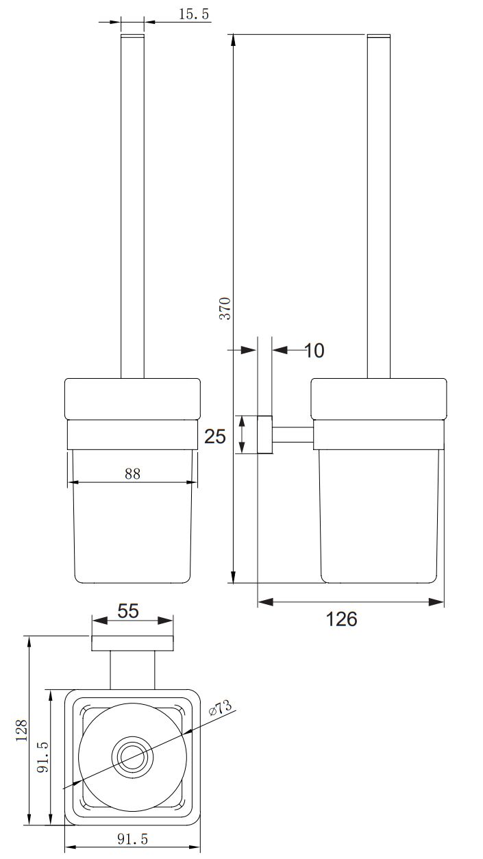Ершик для унитаза Omnires Reno, RN42620CR