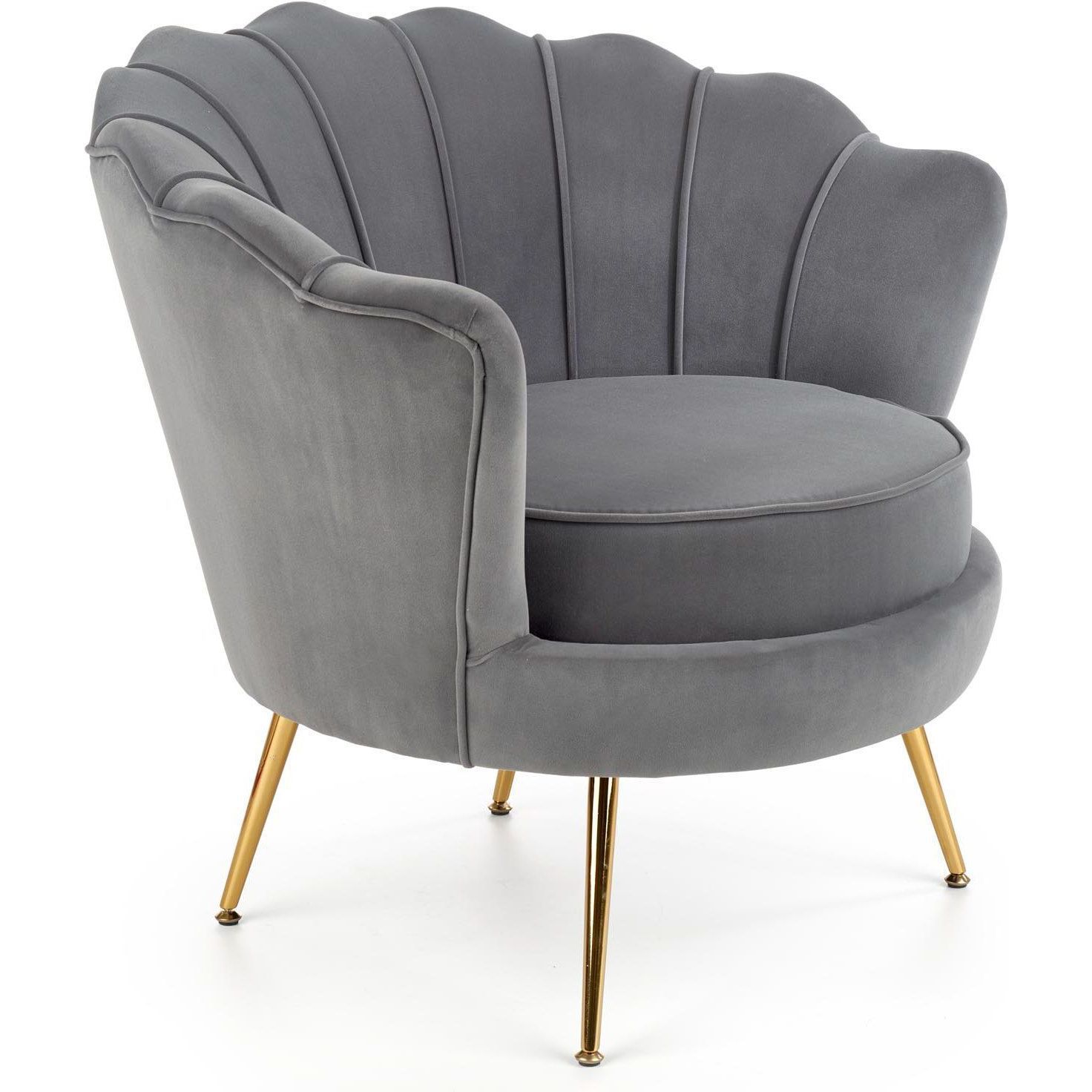 Кресло Halmar Amorinito серый/золотой, V-CH-AMORINITO-FOT-POPIEL