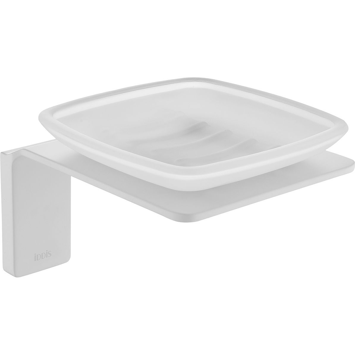 Мыльница, матовое стекло, сплав металлов белый матовый, Iddis Slide, SLIWTG0i42