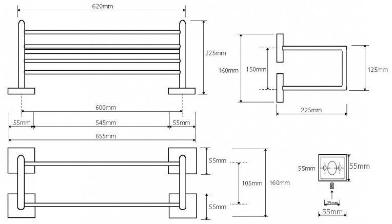 Двойная вешалка для полотенец Bemeta Beta, 132205102