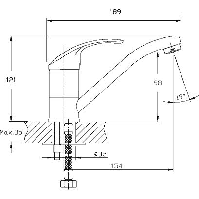 Смеситель для кухни Haiba HB4525