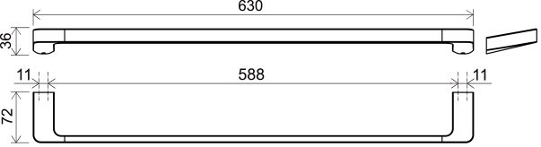 Полотенцедержатель 63 см Ravak 10° TD 312.00, X07P561